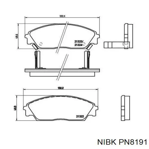 PN8191 Nibk Передні гальмівні колодки