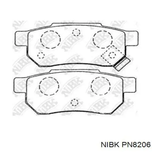 PN8206 Nibk Колодки гальмівні задні, дискові