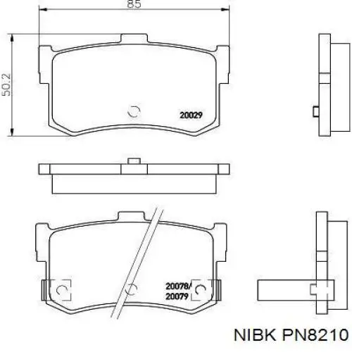 PN8210 Nibk Колодки гальмівні задні, дискові
