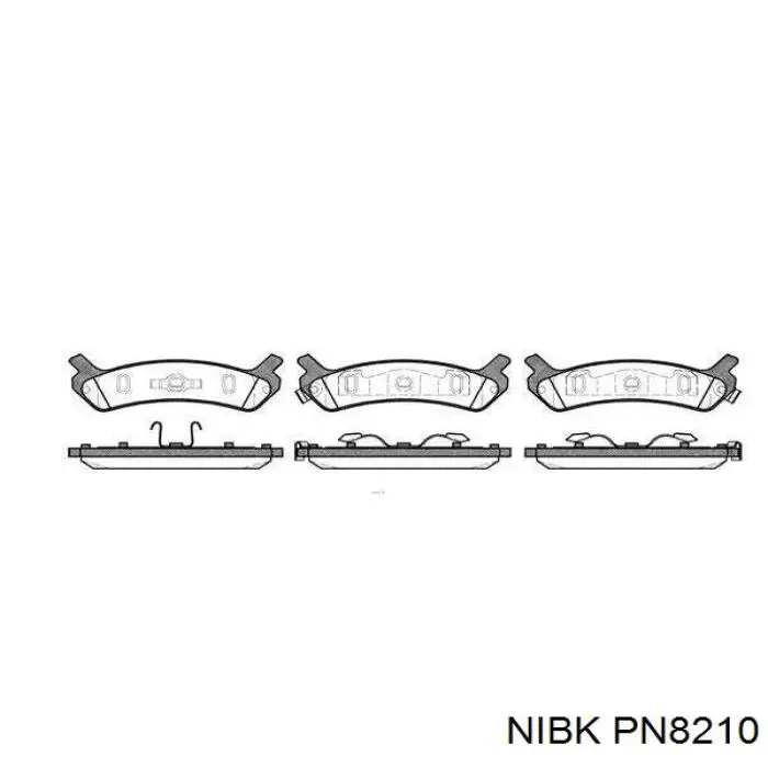 Задні гальмівні колодки Nibk PN8210 ціна, від 13.36 USD