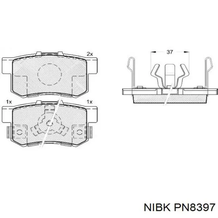 Задні гальмівні колодки Nibk PN8397 ціна, від 15.16 USD