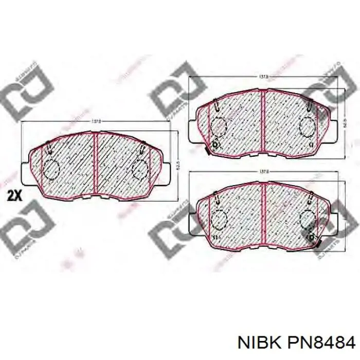Гальмівні колодки Nibk PN8484 ціна, від 20.08 USD
