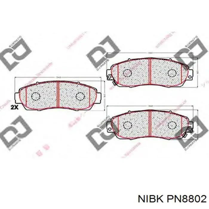 PN8802 Nibk Передні гальмівні колодки