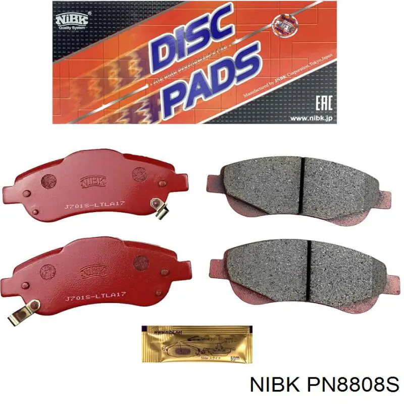 PN8808S Nibk колодки гальмівні передні, дискові