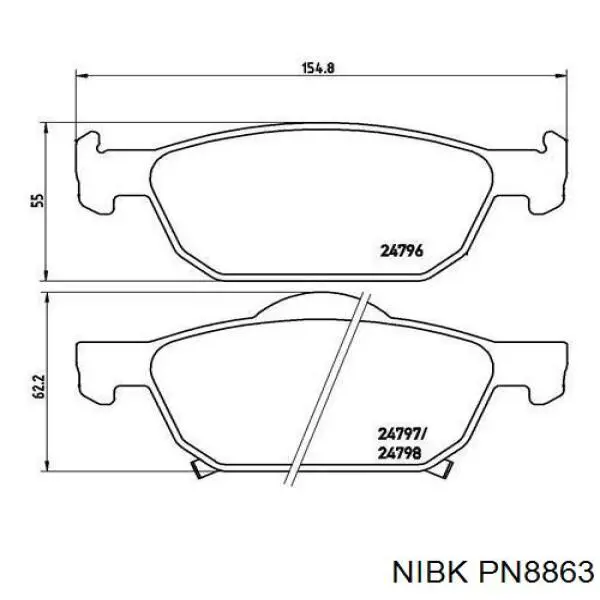 PN8863 Nibk Передні гальмівні колодки