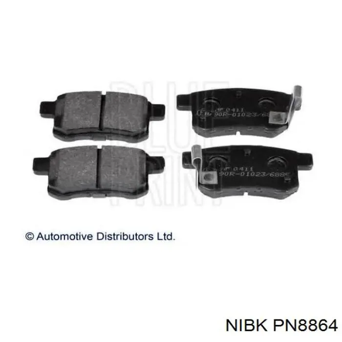 PN8864 Nibk Колодки гальмівні задні, дискові