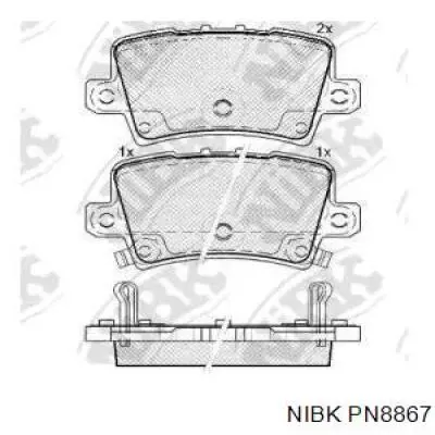 Задні гальмівні колодки Nibk PN8867 ціна, від 22.50 USD
