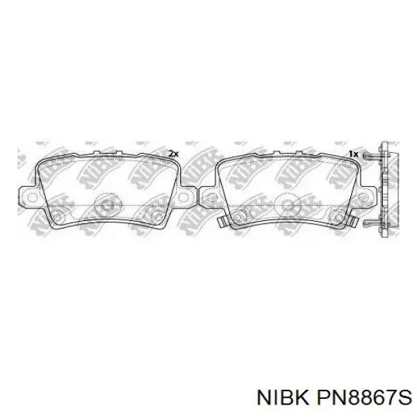 PN8867S Nibk Колодки гальмівні задні, дискові