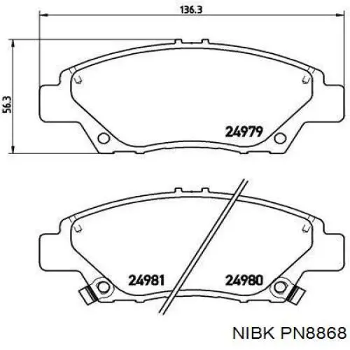 Передні тормозні колодки PN8868 Nibk