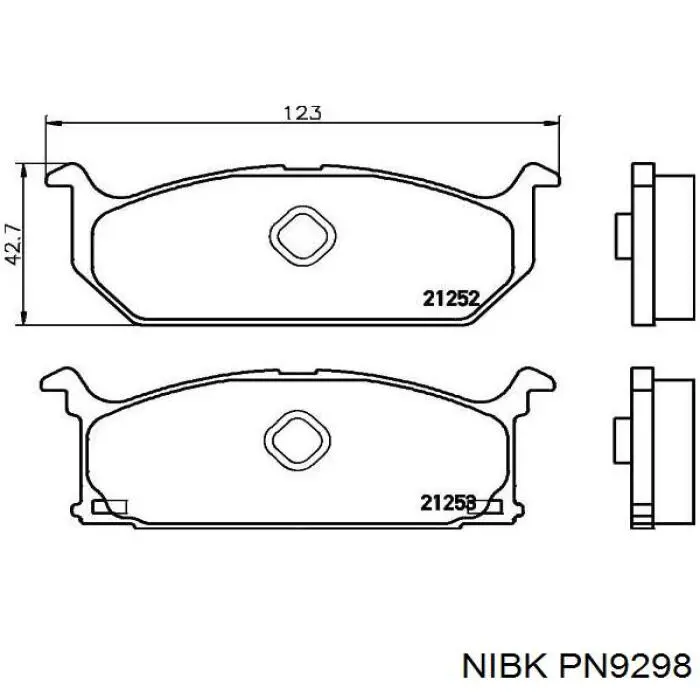 Гальмівні колодки Nibk PN9298 ціна, від 13.53 USD