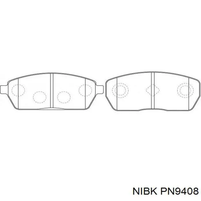 PN9408 Nibk колодки гальмівні передні, дискові