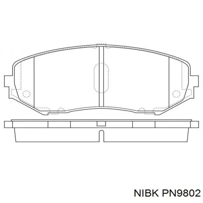Гальмівні колодки Nibk PN9802 ціна, від 21.78 USD