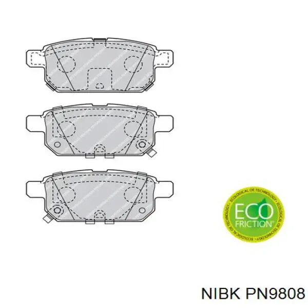 Задні гальмівні колодки Nibk PN9808 ціна, від 26.25 USD