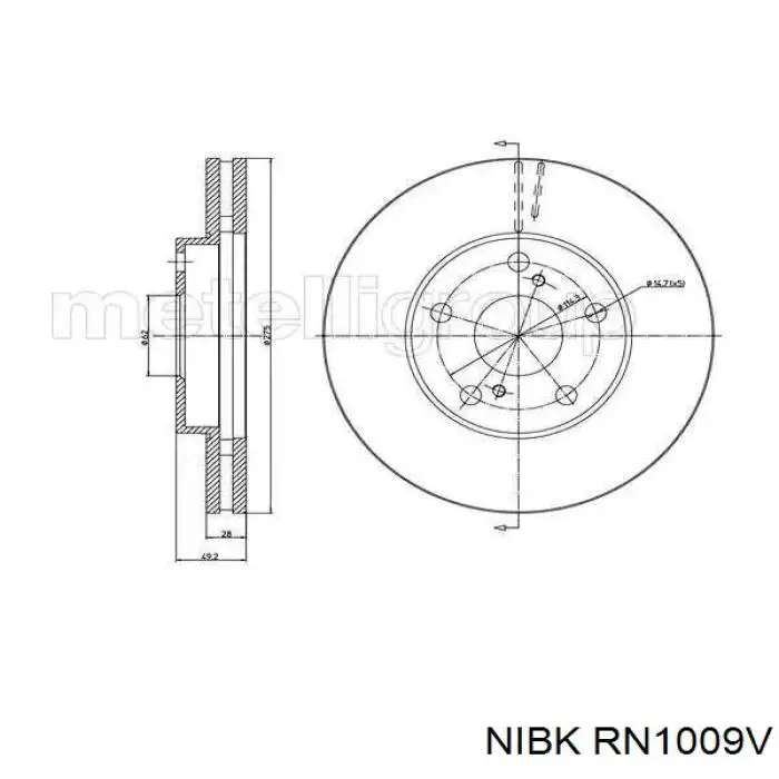 Купити RN1009V Nibk Ротор гальмівний