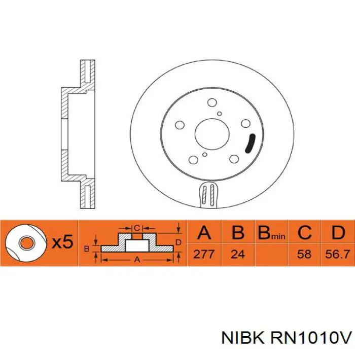Гальмівні диски передні RN1010V Nibk