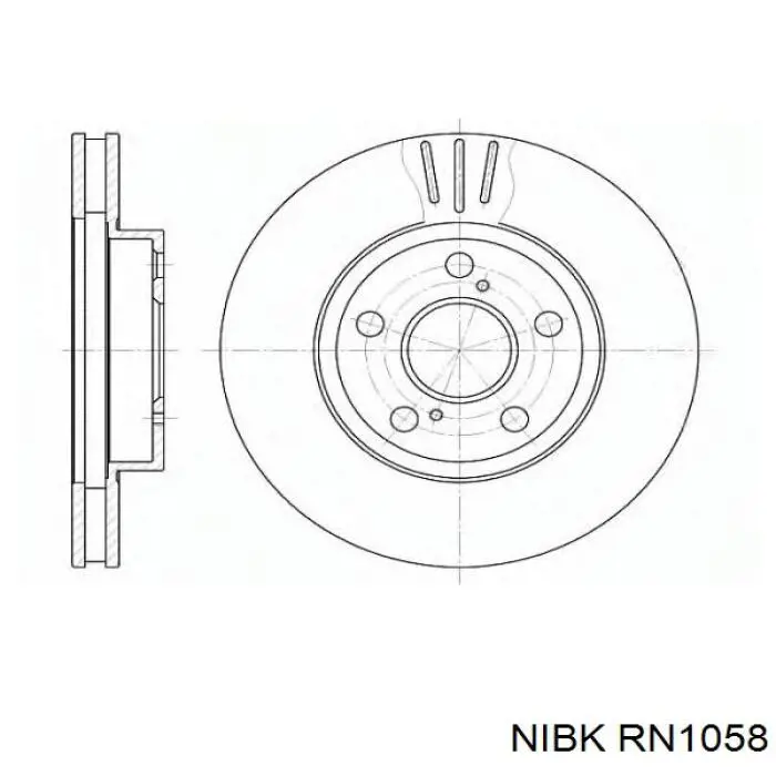 Диск гальмівний передній RN1058 Nibk