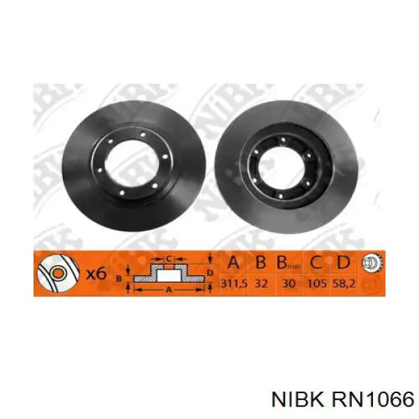 RN1066 Nibk Гальмо дискове переднє