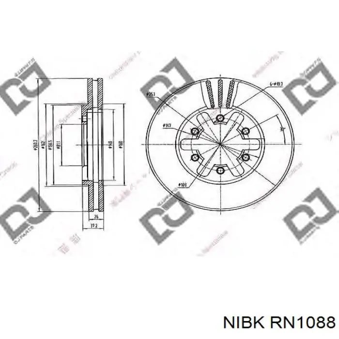 RN1088 Nibk Гальмо дискове переднє