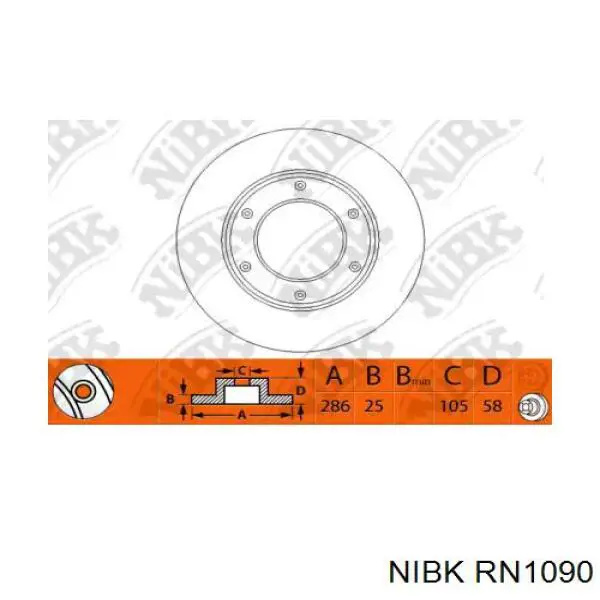 RN1090 Nibk Гальмо дискове переднє