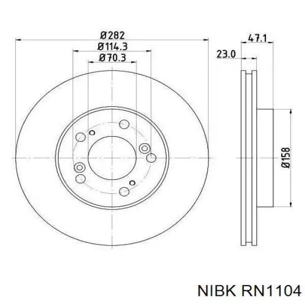 Гальмівні диски передні RN1104 Nibk