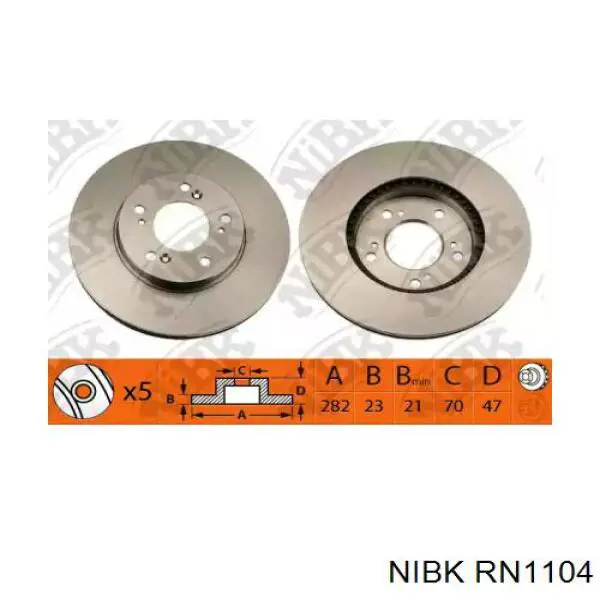 RN1104 Nibk Гальмо дискове переднє