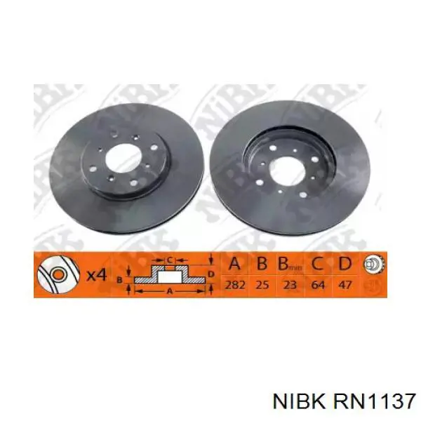 RN1137 Nibk Гальмо дискове переднє