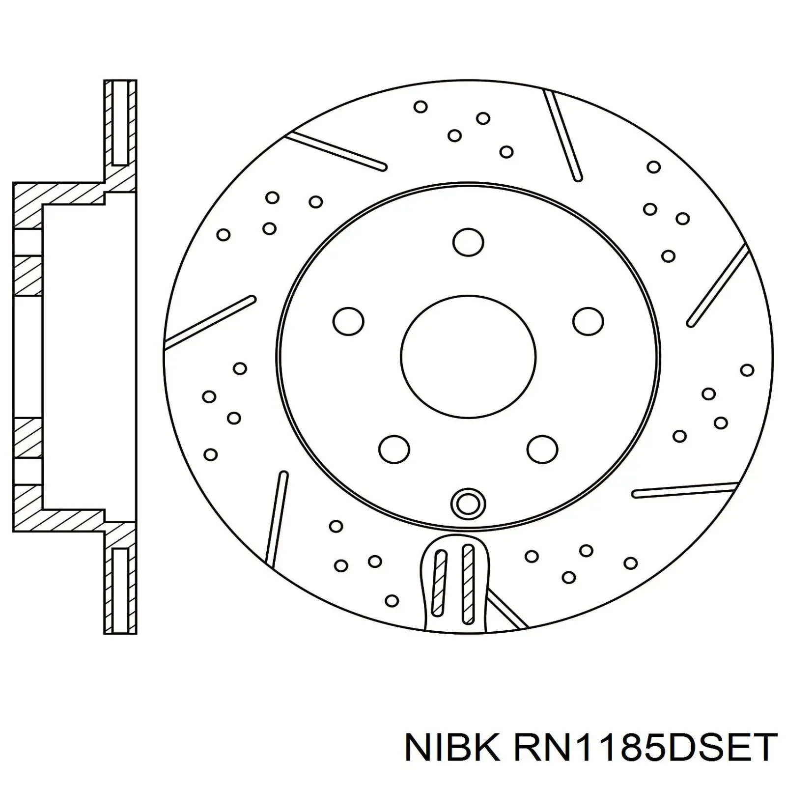 Диск гальмівний задній RN1185DSET Nibk