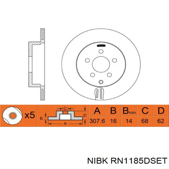 RN1185DSET Nibk Дискові гальма