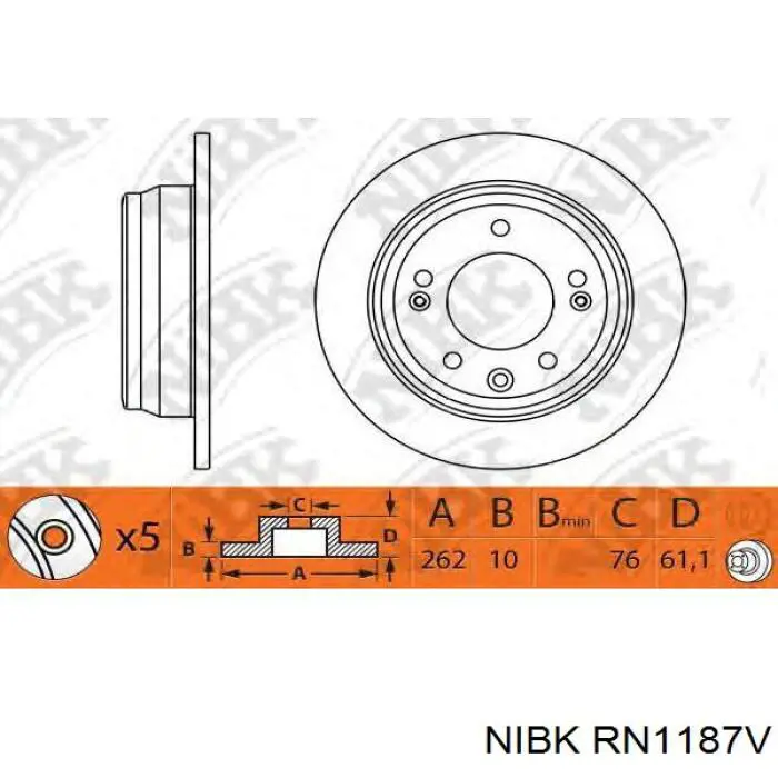 RN1187V Nibk Гальмо дискове переднє