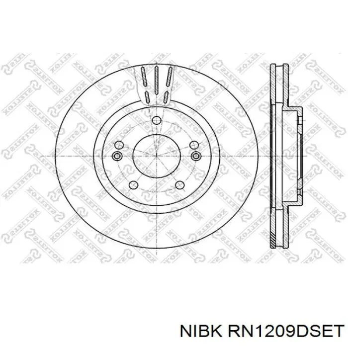 Диск переднього гальма Nibk RN1209DSET ціна, від 31.67 USD