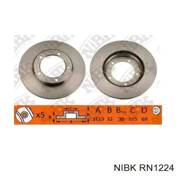 Купити RN1224 Nibk Ротор гальмівний
