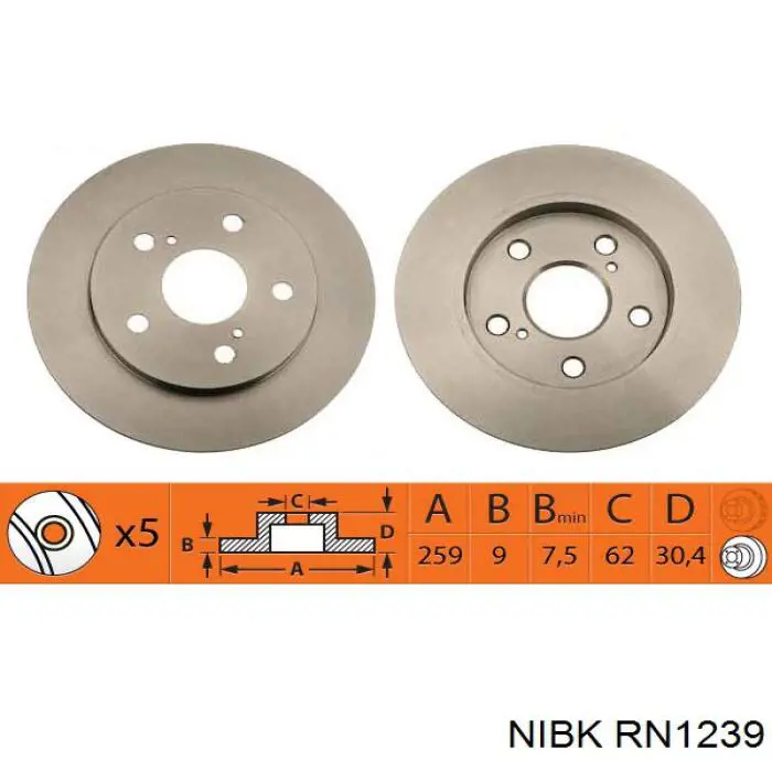 Гальмівні диски RN1239 Nibk