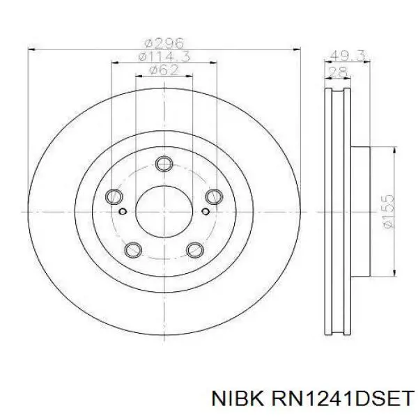 Купити RN1241DSET Nibk Ротор гальмівний