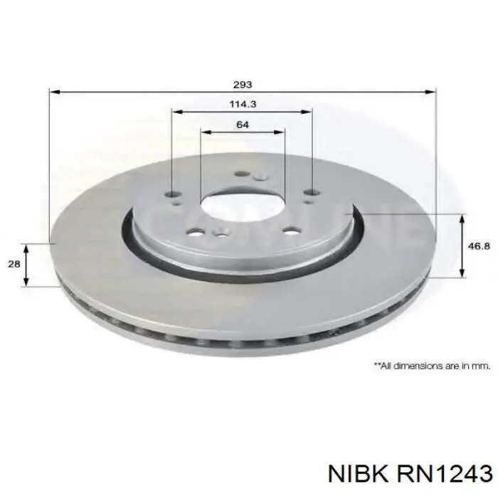 Диск переднього гальма Nibk RN1243 ціна, від 44.37 USD