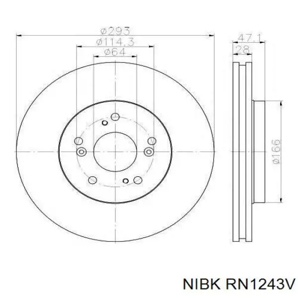 RN1243V Nibk Гальмо дискове переднє