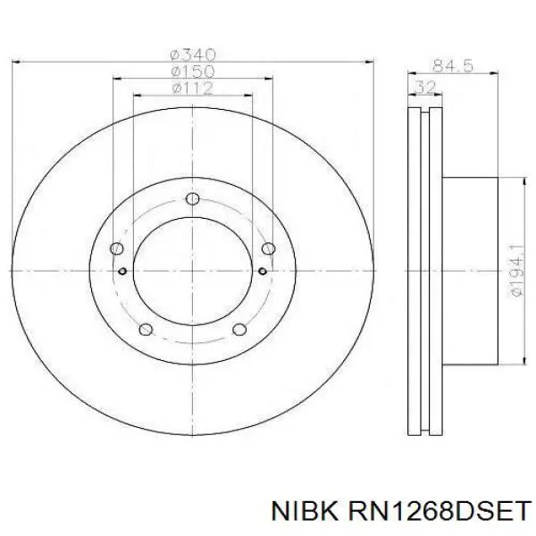 RN1268DSET Nibk Гальмо дискове переднє