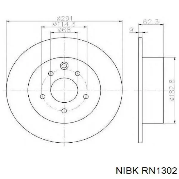 Гальмівні диски RN1302 Nibk