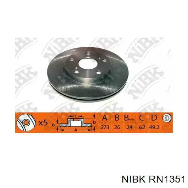 Купити RN1351 Nibk Ротор гальмівний