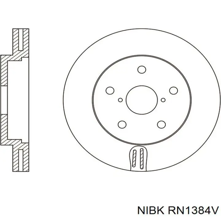 Диск переднього гальма Nibk RN1384V ціна, від 35.61 USD