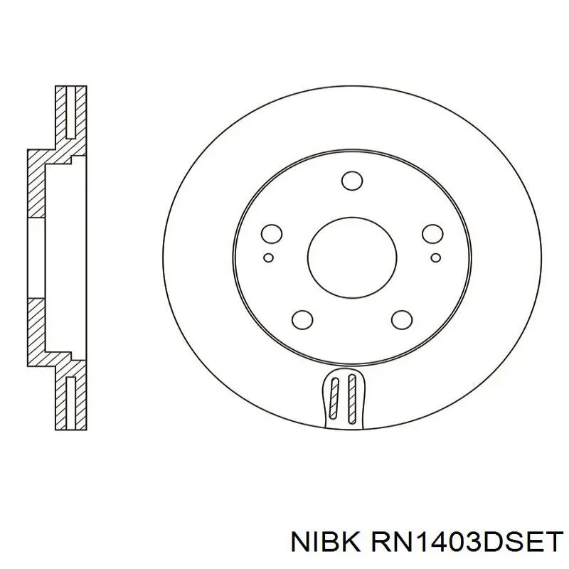 Диск переднього гальма Nibk RN1403DSET ціна, від 46.87 USD
