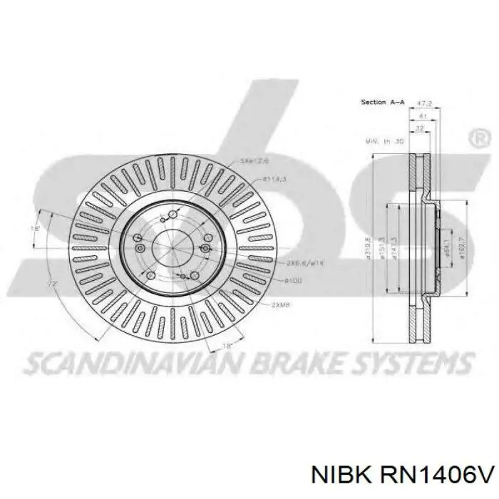 Купити RN1406V Nibk Ротор гальмівний