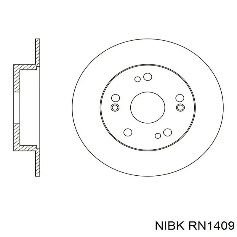 RN1409 Nibk диск гальмівний задній