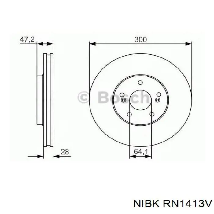Купити RN1413V Nibk Ротор гальмівний