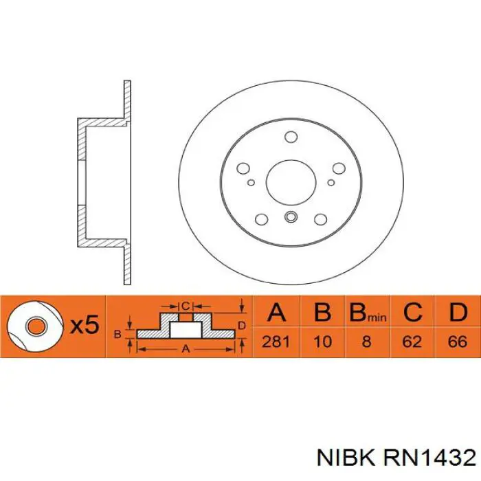 Гальмівні диски RN1432 Nibk