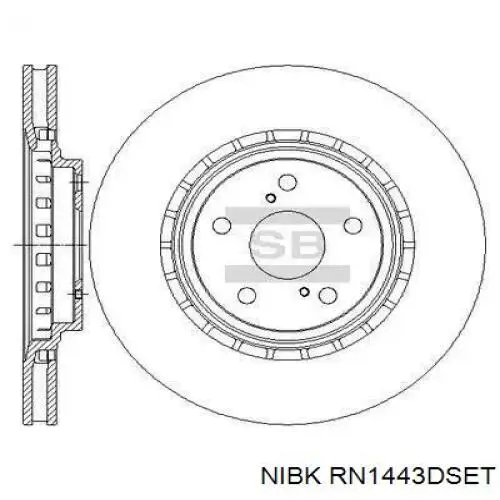 Диск переднього гальма Nibk RN1443DSET ціна, від 59.62 USD