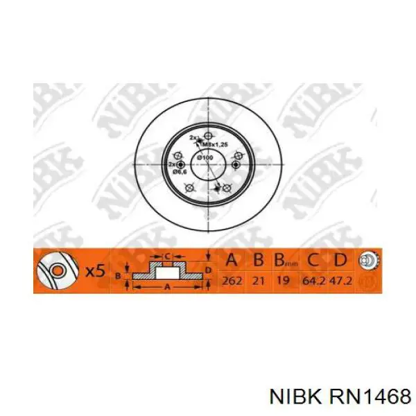 Гальмівні диски передні RN1468 Nibk