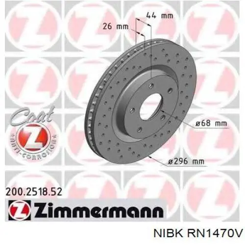 Гальмівні диски передні RN1470V Nibk