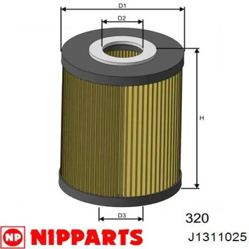 Масляний фільтр J1311025 Nipparts