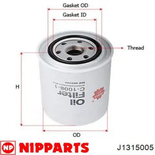 Масляний фільтр двигуна Nipparts J1315005 ціна, від 14.92 USD