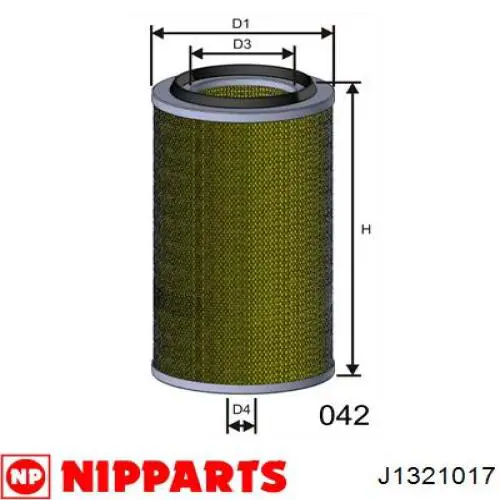 Купити J1321017 Nipparts Автомобільний фільтр повітря